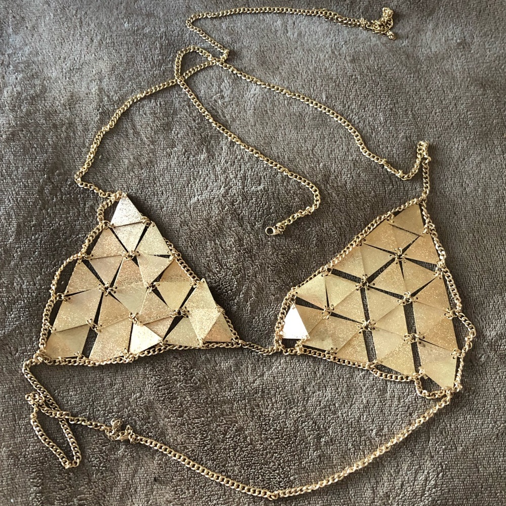 Gold Chain Bra